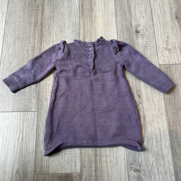 OshKosh Carters Purple French Terry Eyelet Knit Dress - 9 Months - Baby Formal - Picture 7 of 11